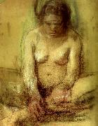 kathe kollwitz sittande kvinnlig akt oil painting artist